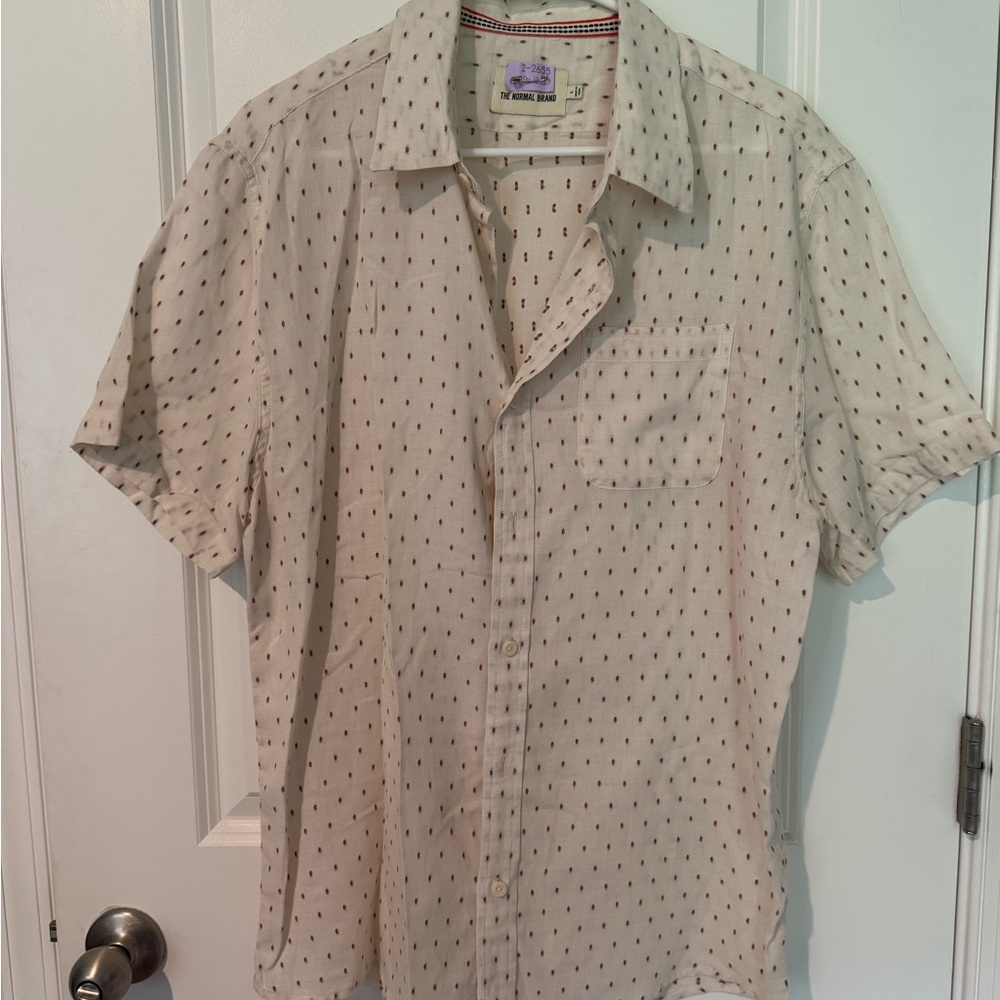 The Normal Brand Cream Casual Button Down Shirt